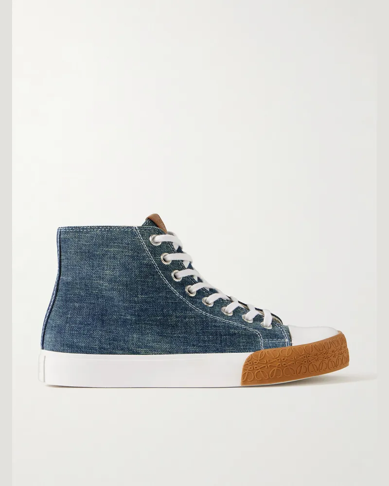 Loewe Paula's Ibiza Bloc High-Top-Sneakers aus Denim mit Gummibesatz Blau