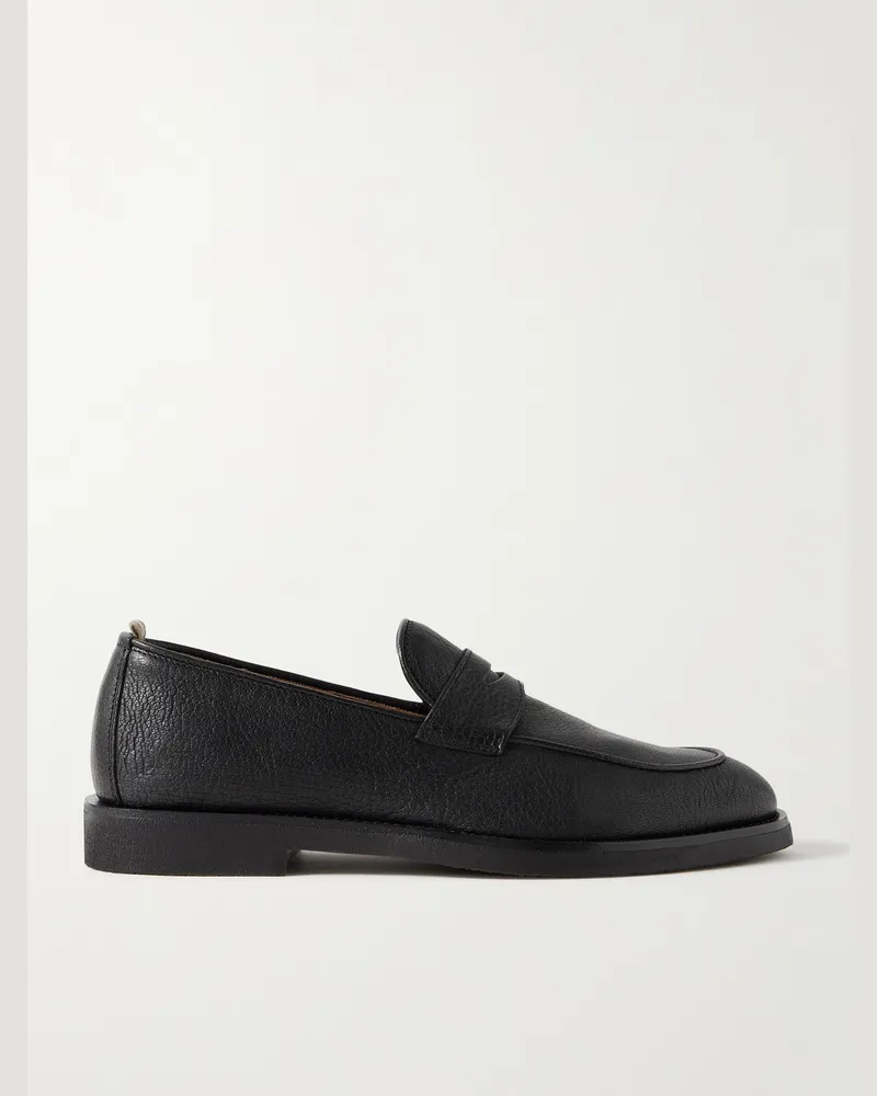 Officine Creative Italia Opera Flexi 101 Deerskin Penny Loafers Black
