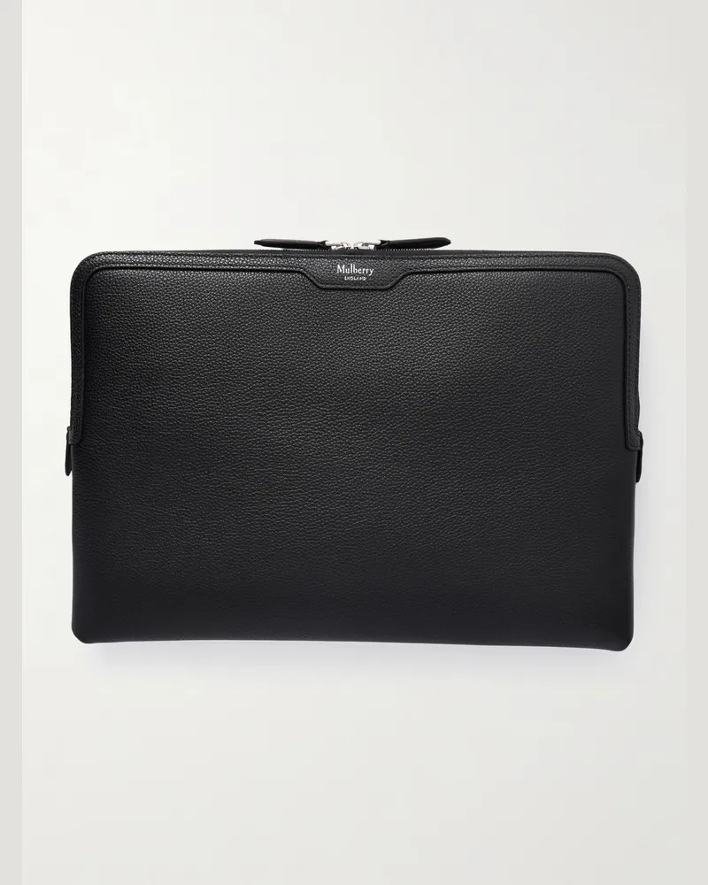 Mulberry Laptop-Tasche aus vollnarbigem Leder Schwarz