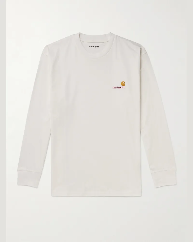 Carhartt WIP American Script Oberteil aus Baumwoll-Jersey mit Logostickerei Weiß