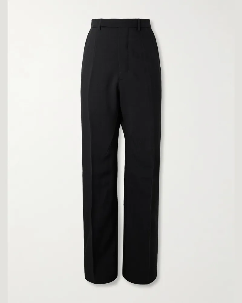 Rick Owens Geth Straight-Leg Grain de Poudre Wool Trousers Black