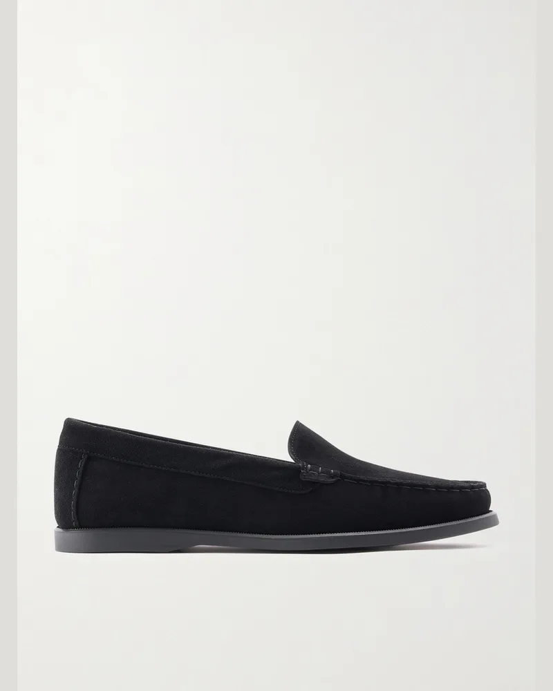 SAMAN AMEL City Loafers aus Veloursleder Schwarz