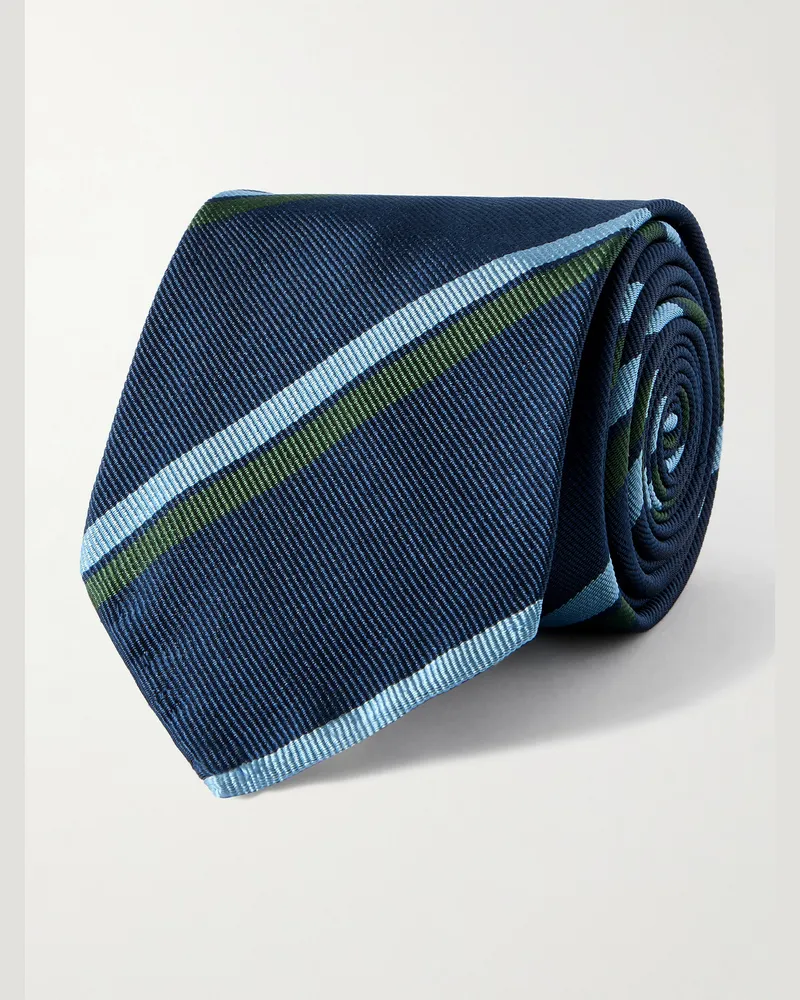 Sid Mashburn Gestreifte Krawatte aus Seiden-Twill, 8 cm Blau