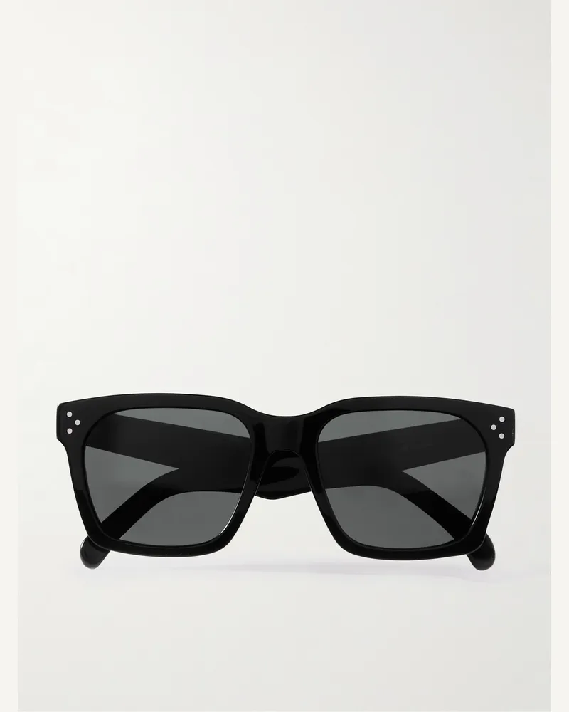 Celine Black Frame 45 Sonnenbrille mit eckigem Rahmen aus Azetat Schwarz