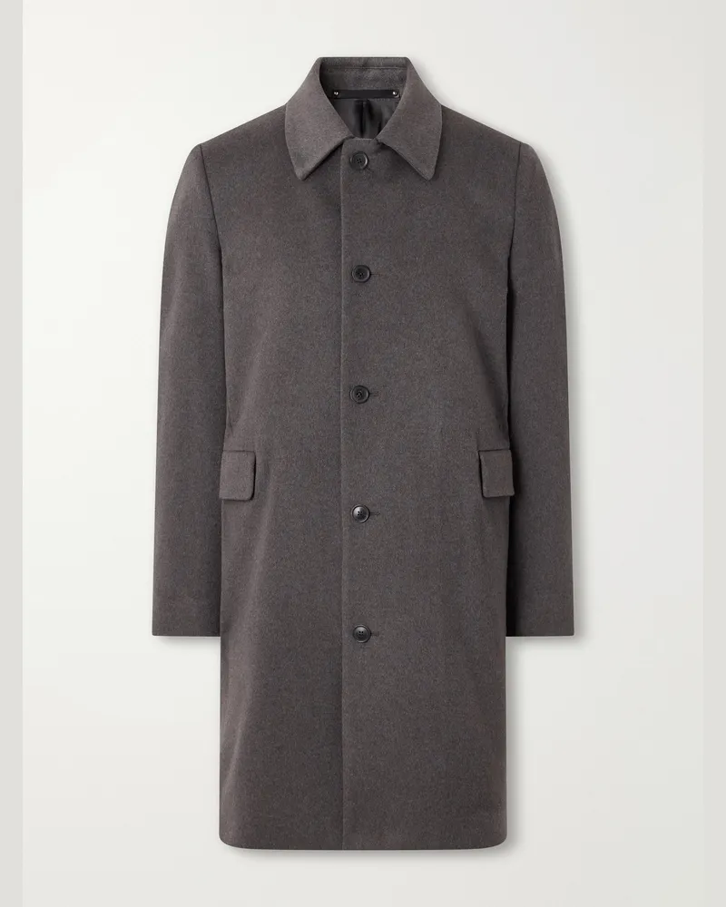Paul Smith Brushed Wool and Cashmere-Blend Felt Coat Brown