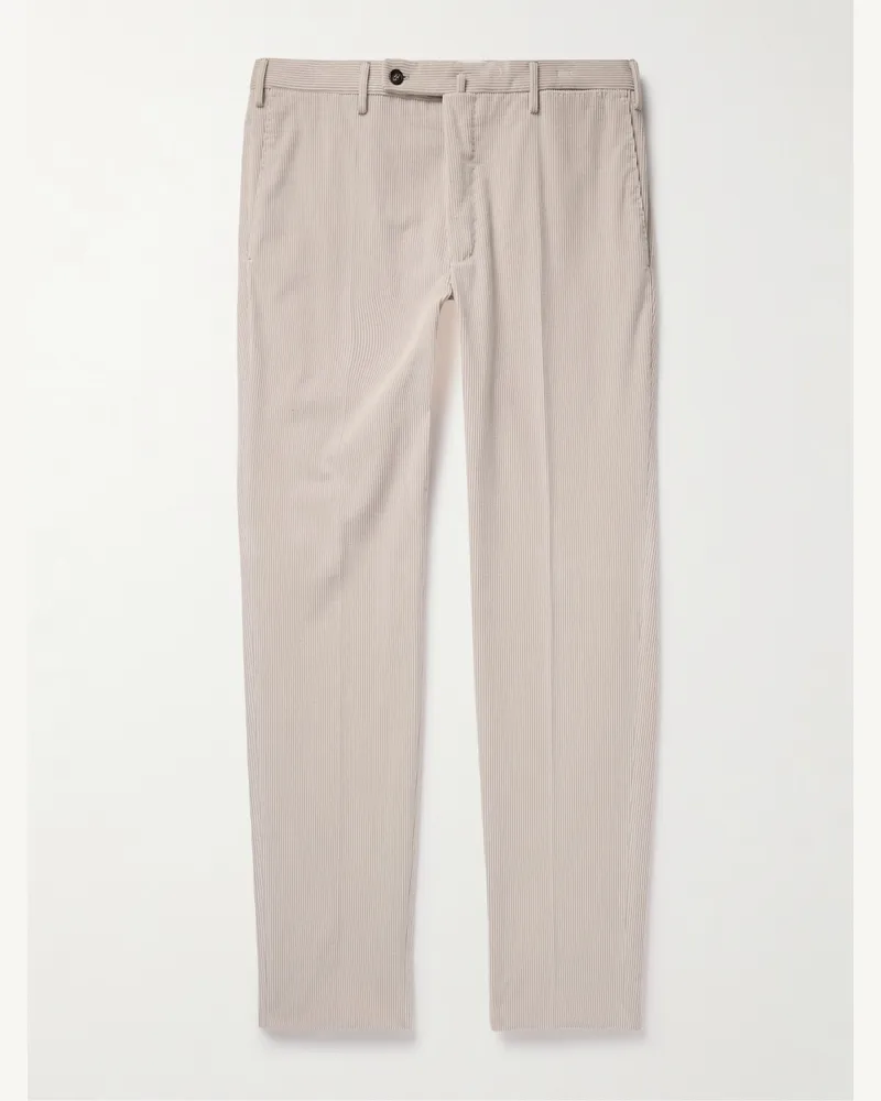 Incotex Venezia 1951 schmal zulaufende Hose aus Cord aus einer Baumwoll-Kaschmirmischung Neutral