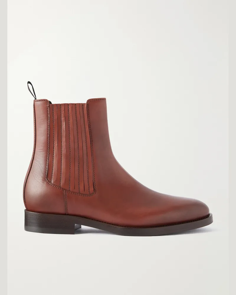 Brunello Cucinelli Beatles Leather Chelsea Boots Brown
