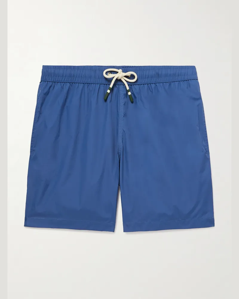 Hartford Gerade geschnittene mittellange Badeshorts aus recyceltem Material Blau