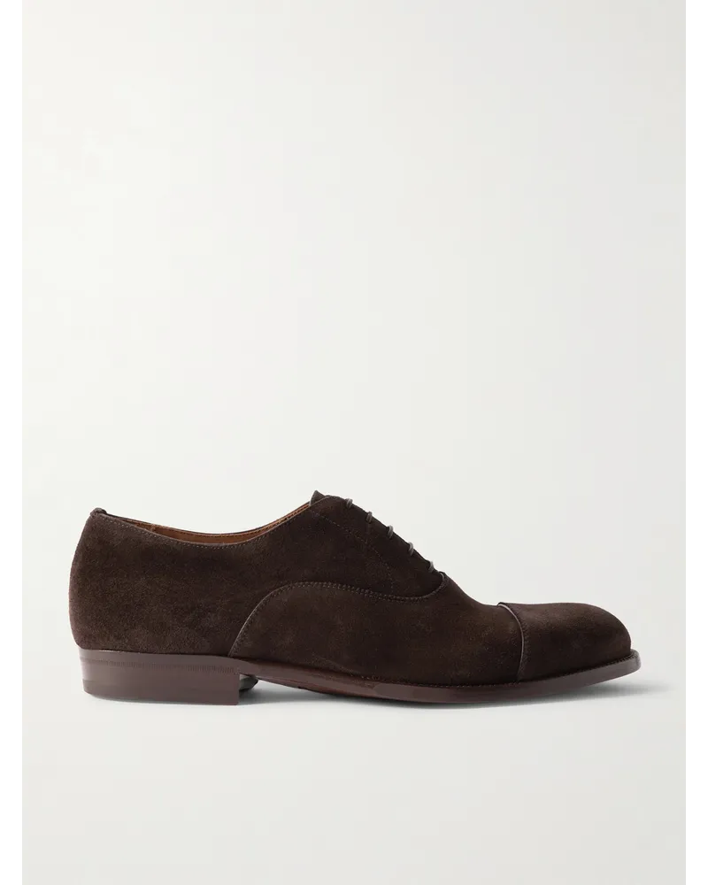 Dunhill Mount Oxford-Schuhe aus Veloursleder Braun