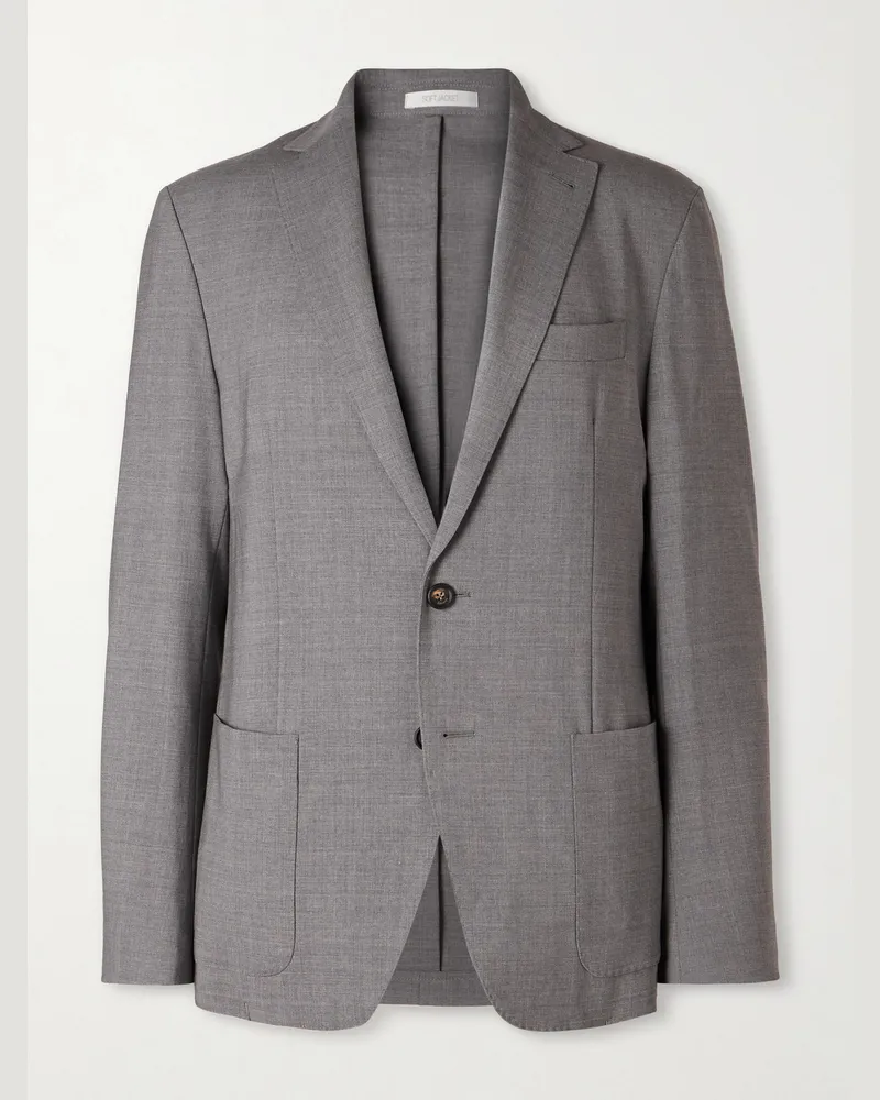 Eleventy Wool-Blend Suit Jacket Gray