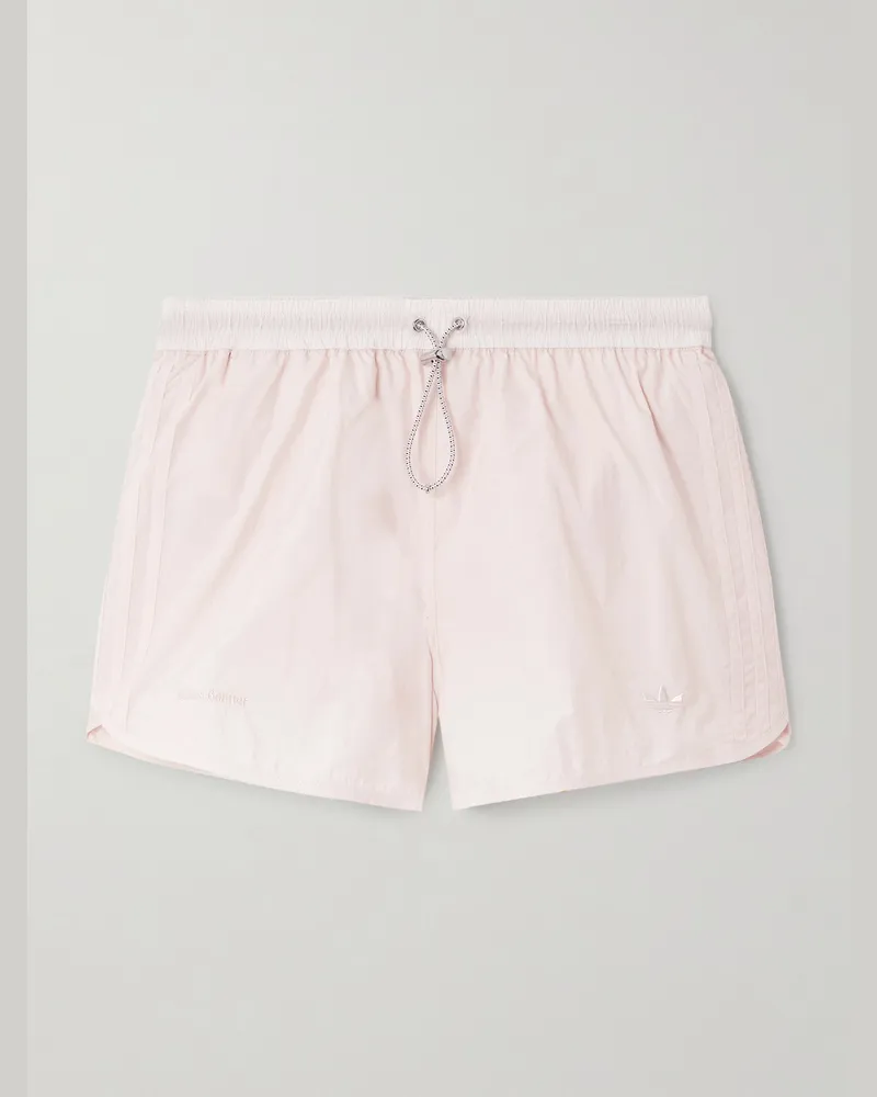 adidas Wales Bonner Gerade geschnittene Shorts aus Shell mit recycelten Fasern und Kordelzugbund Pink