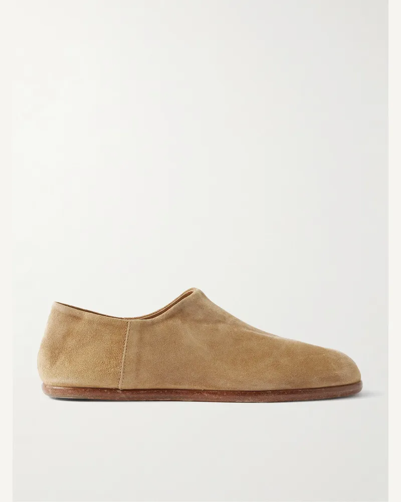Maison Margiela Tabi Loafers aus Veloursleder mit einklappbarer Fersenpartie und geteilter Kappe Neutral