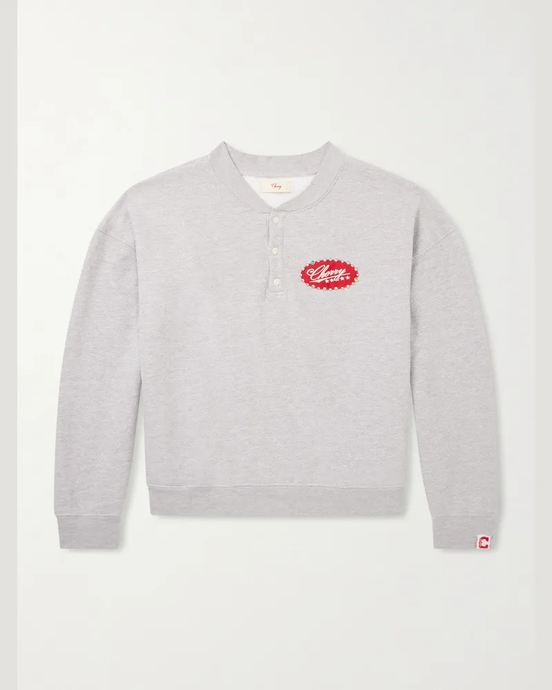 Cherry Los Angeles Five Star Pullover aus einer Baumwollmischung mit Logostickerei und Nieten Grau