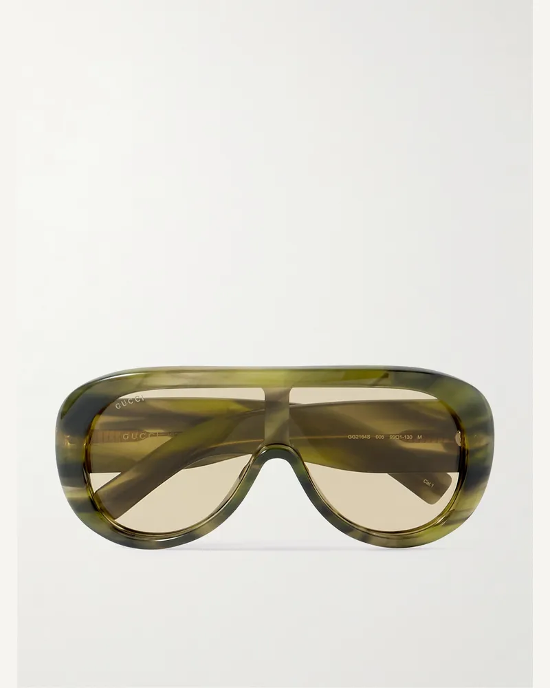 Gucci Aviator-Style Acetate Sunglasses Green