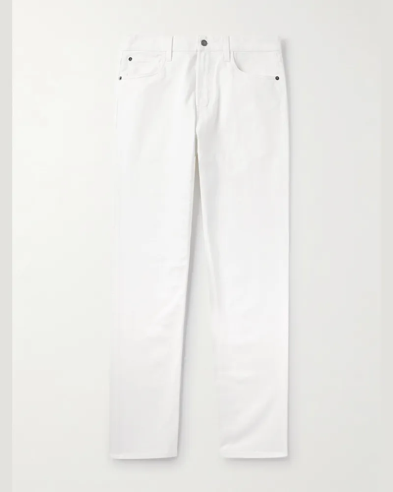 Loro Piana Quarona Slim-Fit Straight-Leg Jeans White