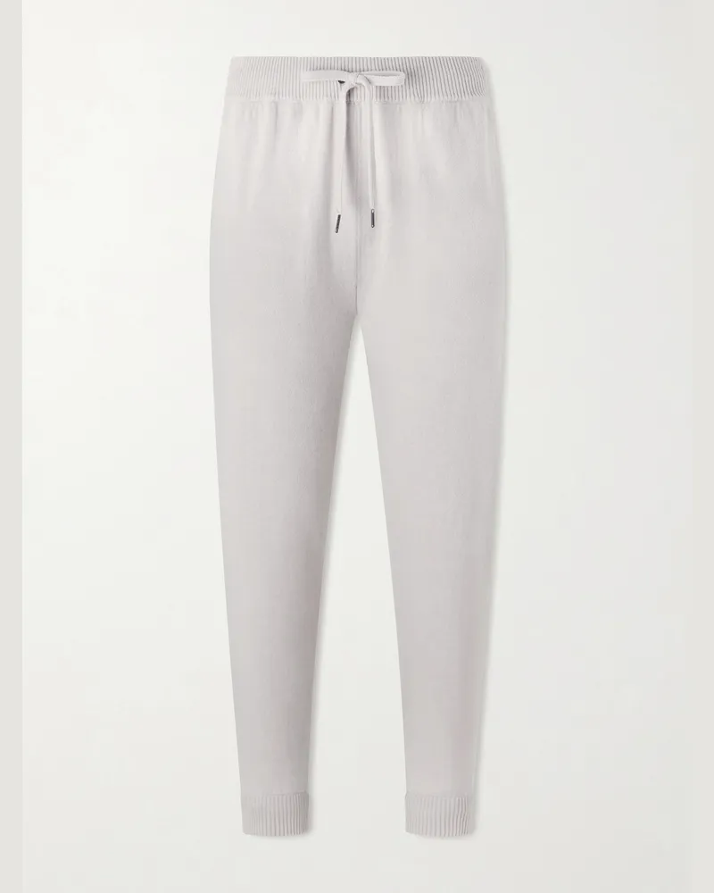 Derek Rose Finley Cashmere Drawstring Sweatpants Neutrals