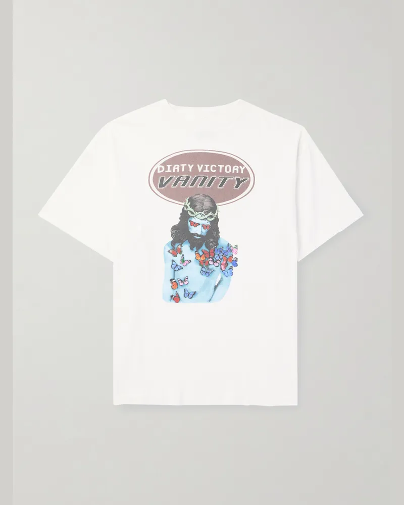 SAINT MXXXXXX T-Shirt aus Baumwoll-Jersey mit Print Weiß