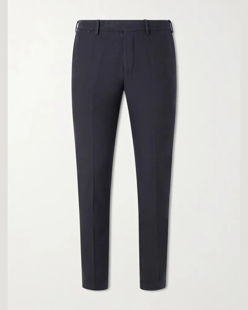 Thom Sweeney Straight-Leg Cotton-Blend Chinos Blue