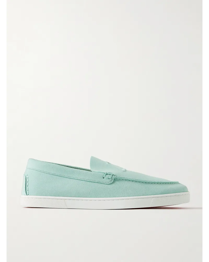 Christian Louboutin Varsiboat Loafers aus Veloursleder mit Logoprägung Blau
