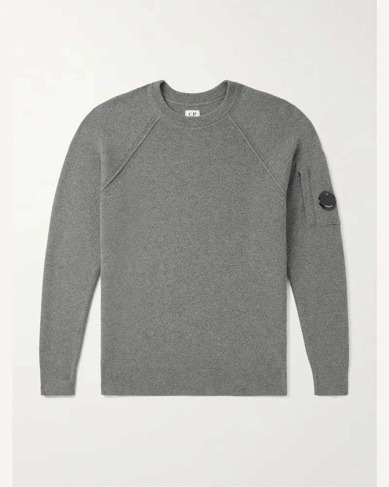 C.P. Company Pullover aus einer Wollmischung mit Logoapplikation Grau