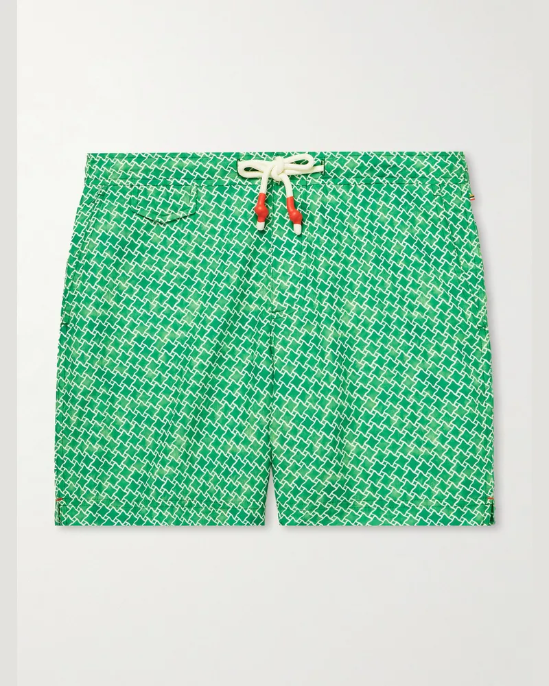 Orlebar Brown Standard Slim-Fit Straight-Leg Mid-Length Printed Swim Shorts Green