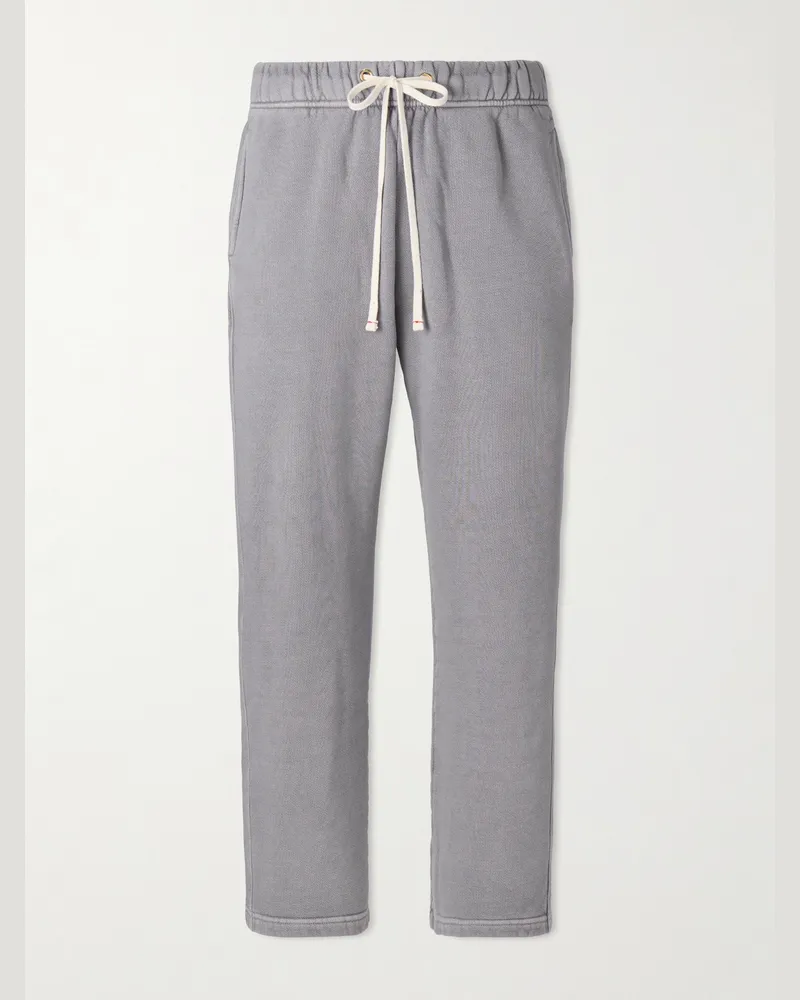 LES TIEN Straight-Leg Cotton-Jersey Sweatpants Gray