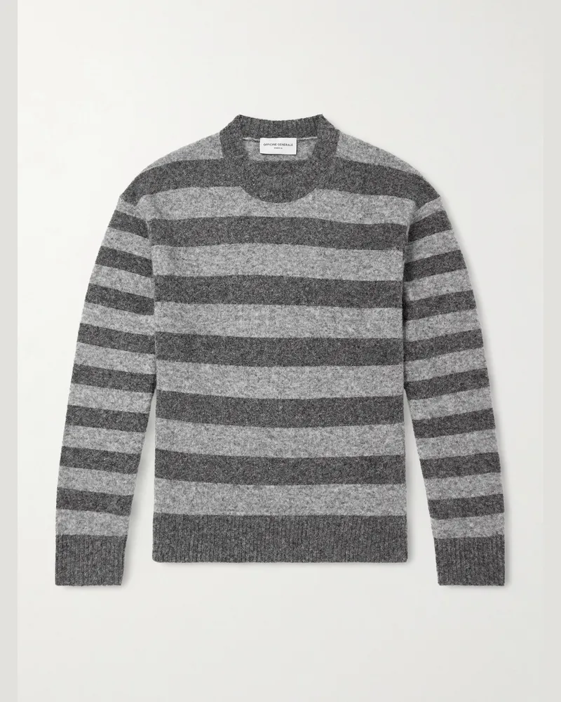 Officine Generale Randy gestreifter Pullover aus Strick Grau