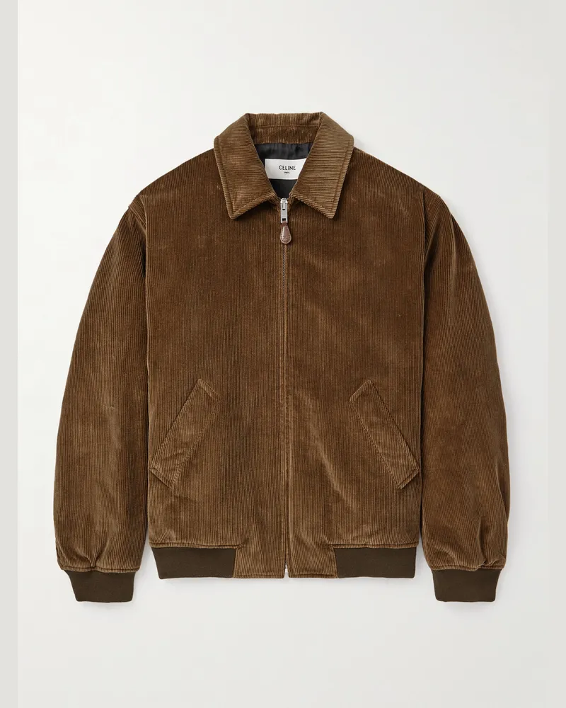 Celine Bomberjacke aus Baumwollcord Braun