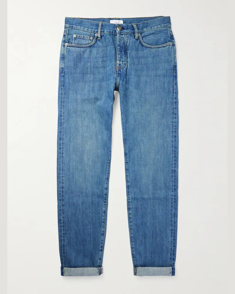 MR P. Schmal geschnittene Jeans aus Selvedge Bio-Denim Blau