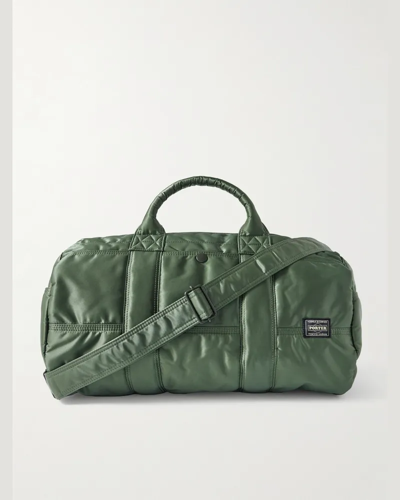 PORTER-YOSHIDA & CO Tanker Drum Nylon-Twill Weekend Bag Green