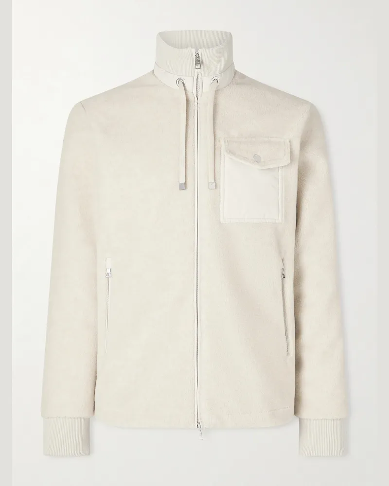 Moncler Teddy Fleece Down Jacket Neutrals