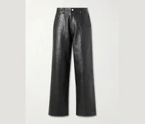 Straight-Leg Leather Trousers