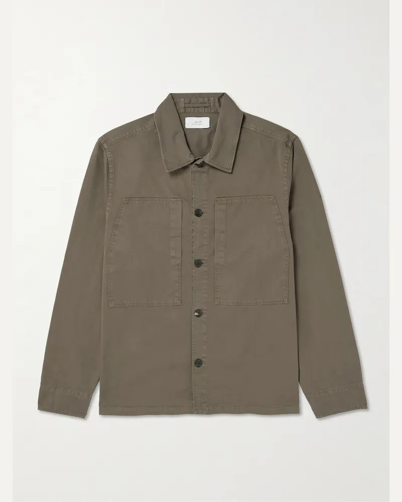 MR P. Oversized-Hemdjacke aus Biobaumwoll-Twill Braun