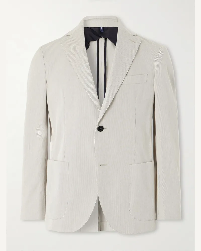 Slowear Slim-Fit Striped Cotton Suit Jacket Neutrals