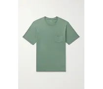 Pocket T-Shirt aus Flammgarn-Jersey aus Baumwolle in Stückfärbung