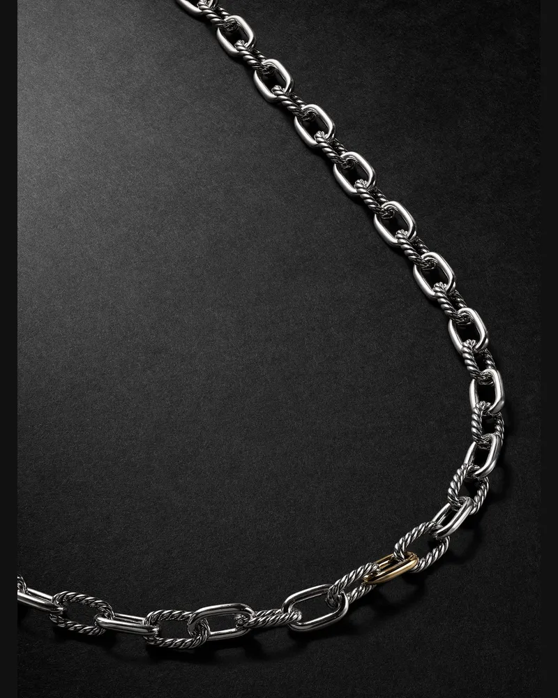 David Yurman Madison Sterling Silver and 18-Karat Gold Chain Necklace Silver