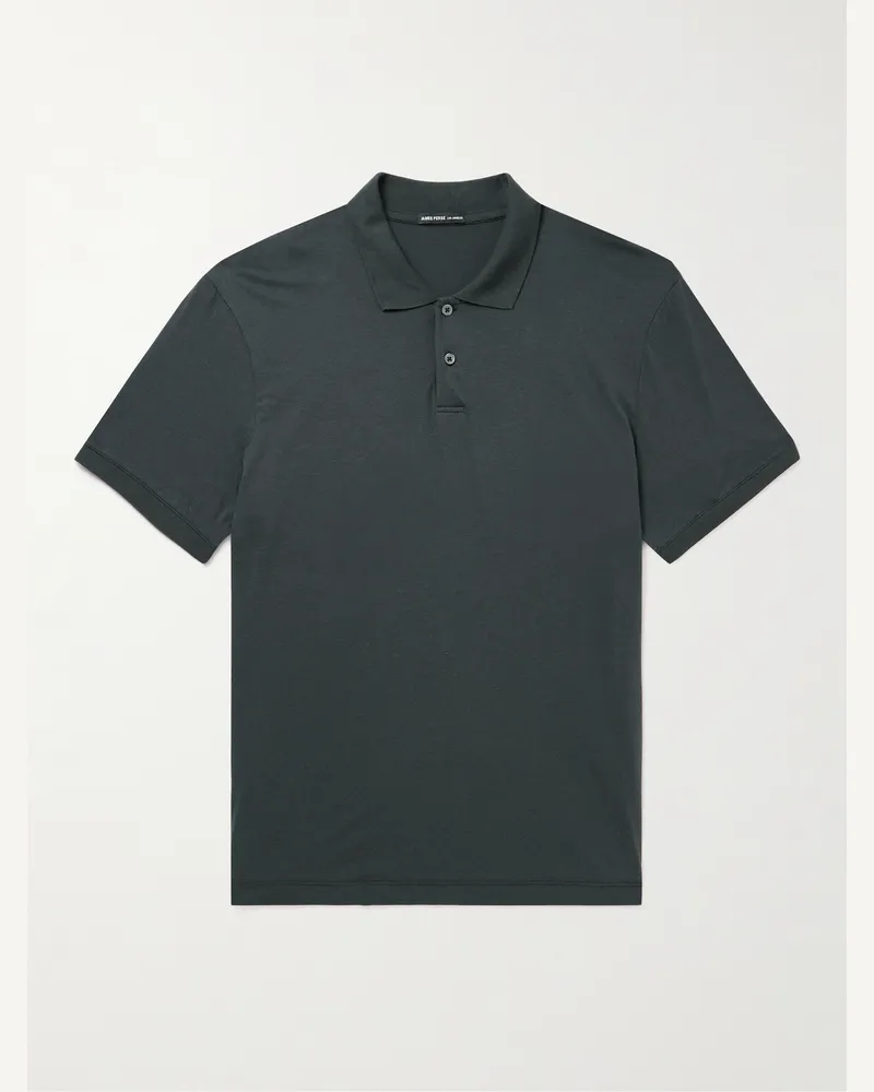 James Perse Luxe Lotus Polohemd aus Baumwoll-Jersey Grau