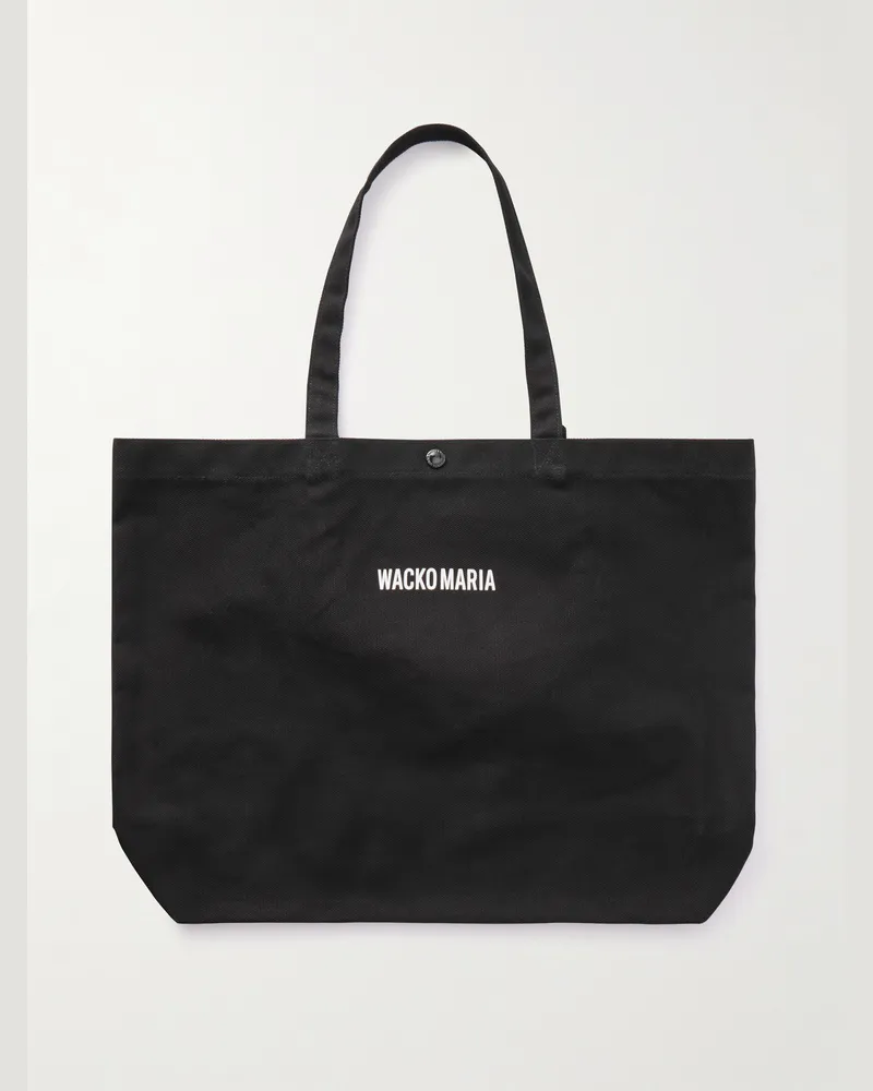 Wacko Maria Speak Easy Tote aus Baumwoll-Canvas mit Logoprint Schwarz