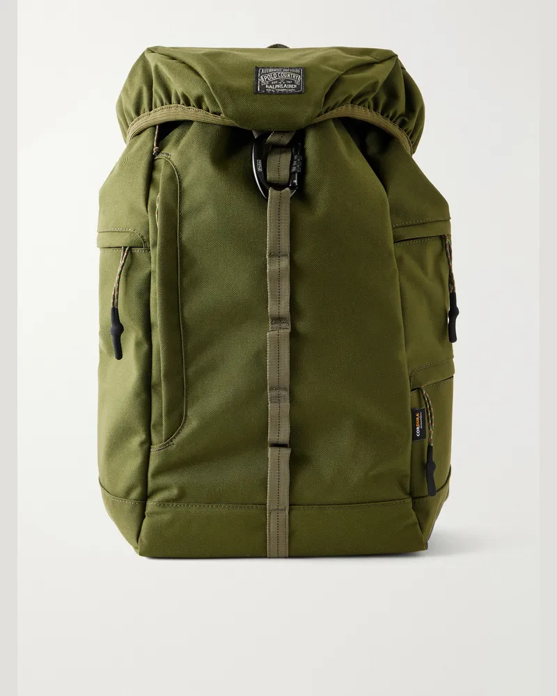 Ralph Lauren Logo-Appliquéd Nylon Backpack Green