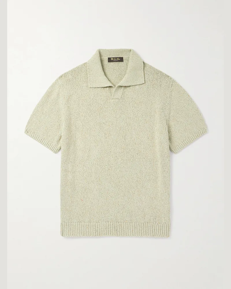 Loro Piana Meina Polohemd aus Baumwoll-Mouliné Grün