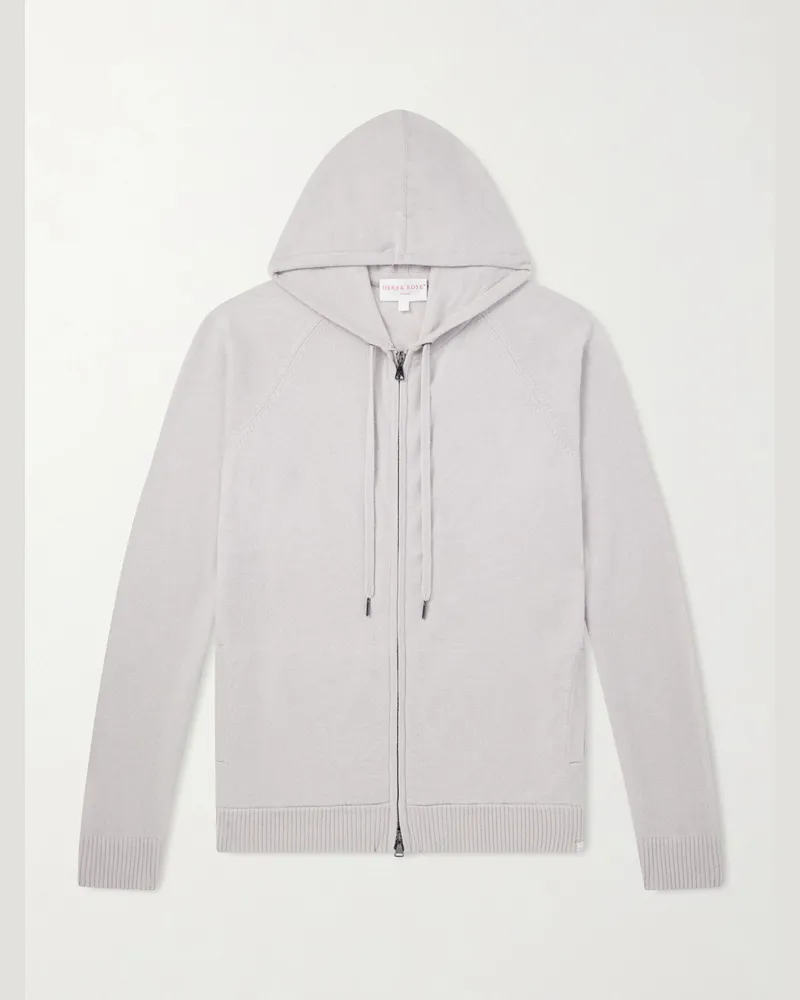 Derek Rose Finley Cashmere Hoodie Gray
