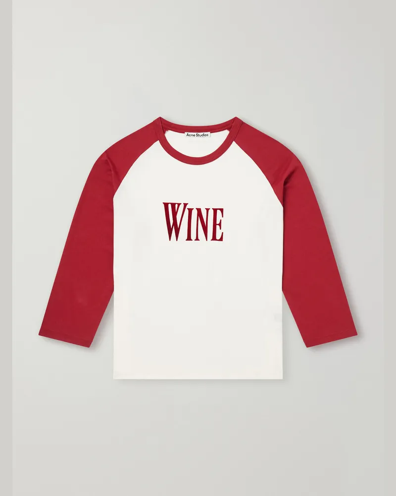 Acne Studios Logo-Appliquéd Cotton-Jersey T-Shirt Burgundy