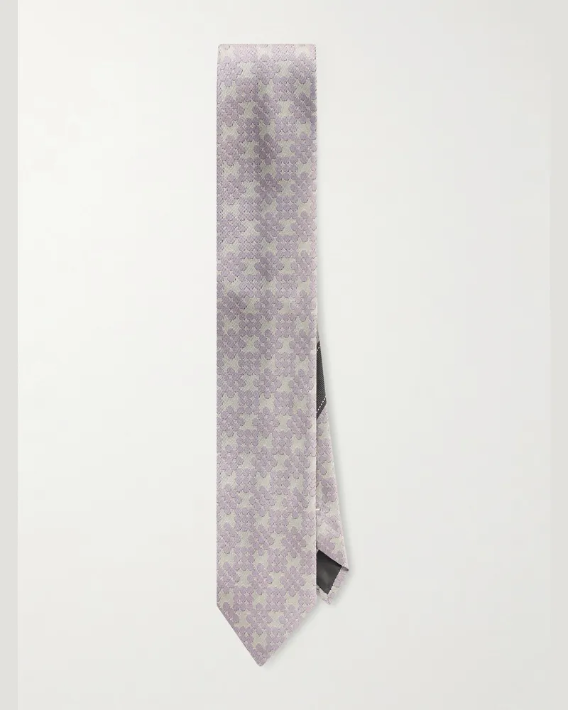 Dries van Noten 7.5cm Silk-Jacquard Tie Purple