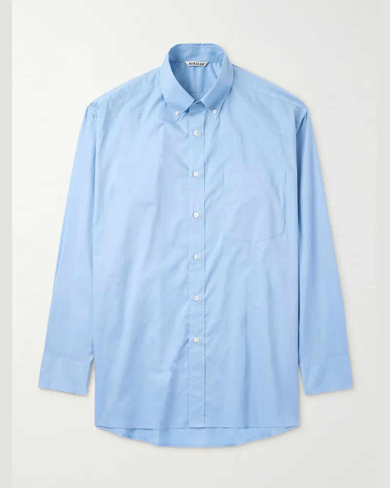 AURALEE Oversized-Hemd aus Baumwolle mit Button-Down-Kragen Blau