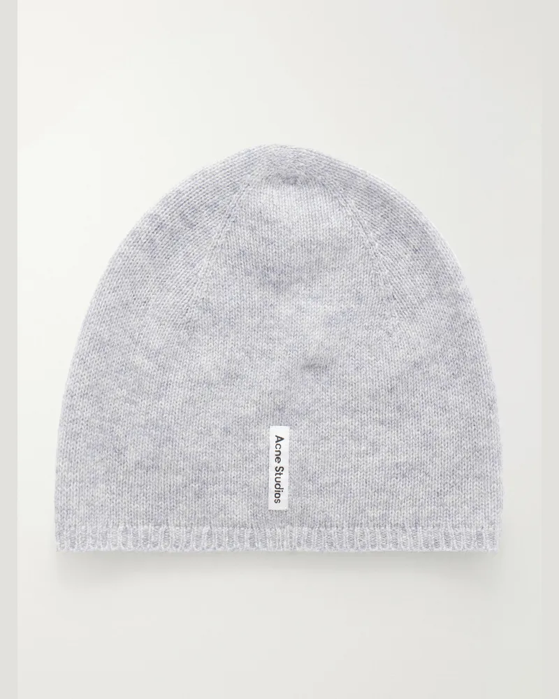 Acne Studios Kassia Logo-Appliquéd Cashmere Beanie Gray