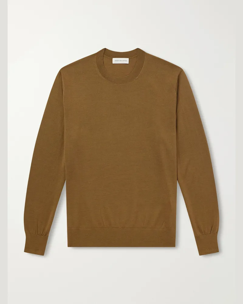 Dries van Noten Merino Wool Sweater Brown