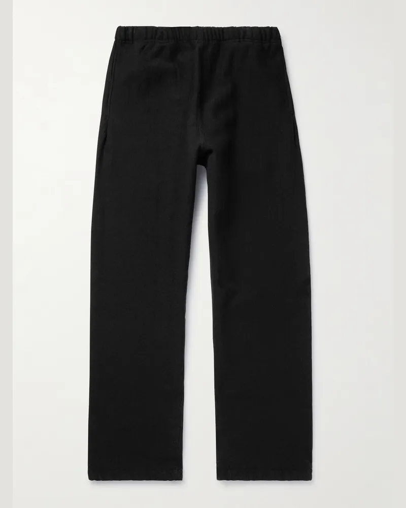 AURALEE Gerade geschnittene Hose aus Baumwoll-Jersey Schwarz