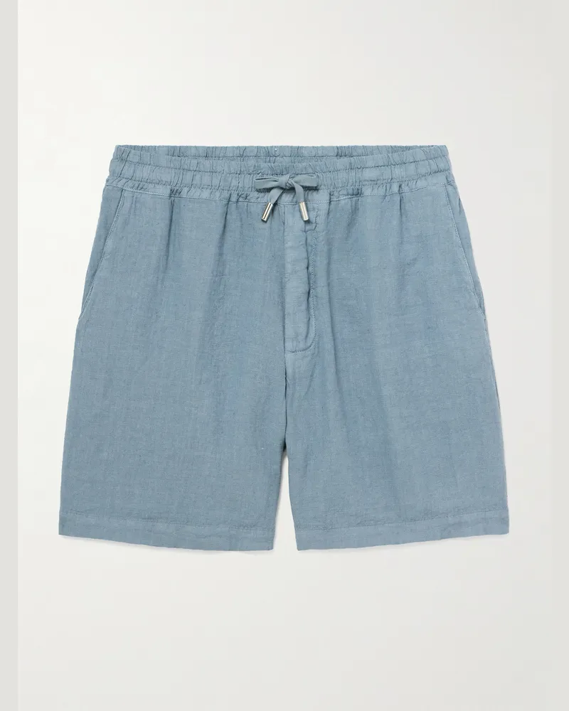 Altea Samuel gerade geschnittene Shorts aus Leinen mit Kordelzugbund Blau