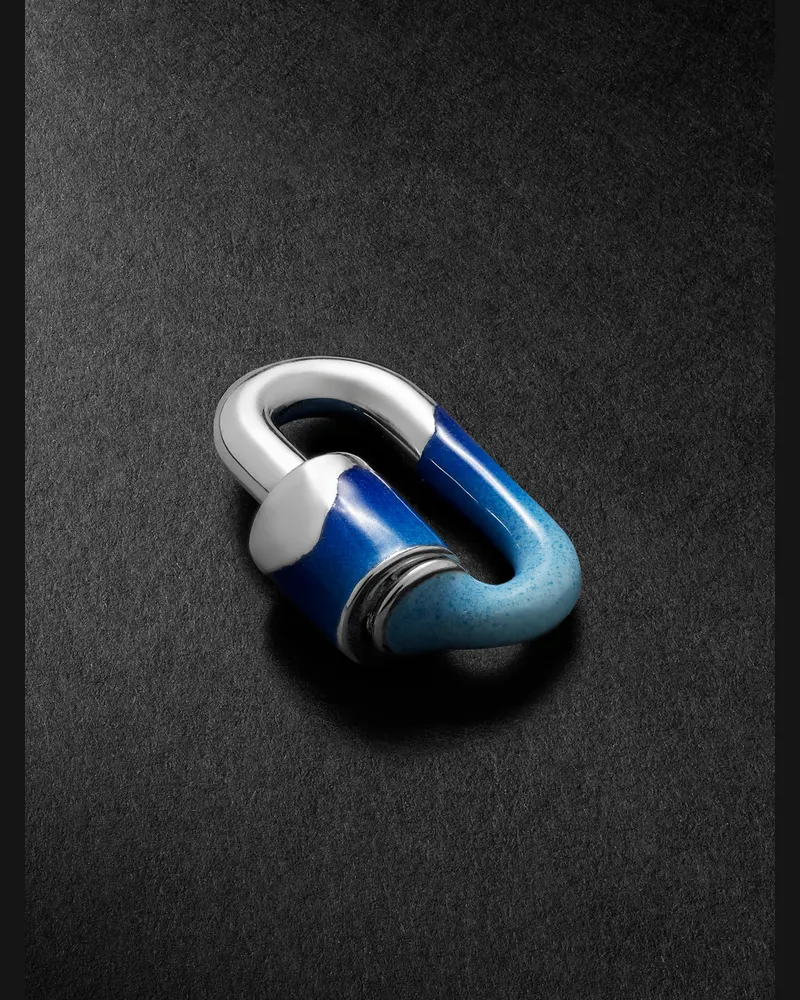 Marla Aaron Ombré Chubby Babylock 14-Karat White Gold and Enamel Pendant Silver