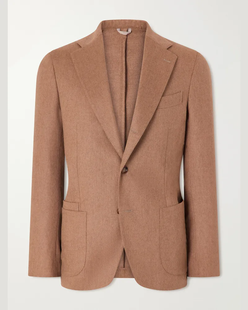De Petrillo Posillipo Brushed Camel Hair Blazer Neutrals